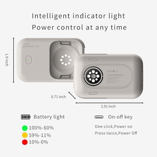 Portable Fast Charging Power Bank for Apple Watch – 1200 m Ah Ultra-Compact Charger Compatible with Series 10/9/8/7/6/5/4/SE – Essential Travel Accessory for Active Lifestyles and Busy Professionals