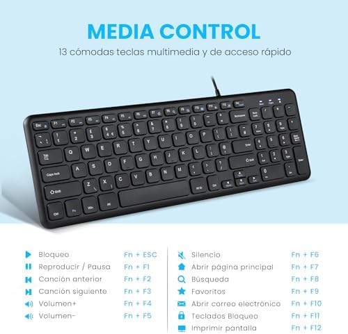 Whisper-Quiet Perixx PERIBOARD-213 W USB Scissor Keyboard – Compact Spanish QWERTY with Numeric Keypad for Enhanced Productivity – Perfect for Home and Office Use
