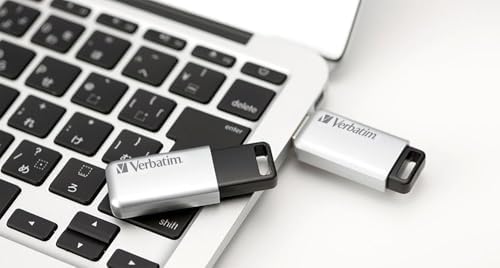 Verbatim 16 GB Secure Pro USB 3.0 Flash Drive – AES 256 Encryption for Ultimate Data Security, Lightning-Fast Transfers, Sleek Silver Design – Perfect for Safe File Storage on PCs and Macs