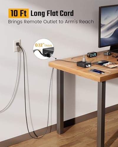 15 Ft Surge Protector Power Strip with 8 Outlets & 4 USB Ports – Wall Mountable Flat Plug Charging Station for Home, Office, and Dorm Room – High-Speed USB-C Compatible Extension Cord for Ultimate Device Connectivity and Safety