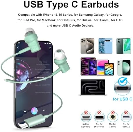 Elevate Your Sound Experience with COOYA Hi-Fi USB C Earbuds – Premium Wired Headphones Featuring Built-In Mic for Clear Communication and Audio Brilliance | Seamless Compatibility with Samsung Galaxy A16, S25 Ultra, A36, S24, S23 and Google Pixel 9, 8, 7 | Innovative Magnetic Type-C Connector for Effortless Use with i Phone 16 Pro Max, i Pad 10, 11, Air M2 & More | Ergonomically Designed In-Ear Fit for Ultimate Comfort and Immersive Sound | The Perfect Choice for Audiophiles and Professionals On-the-Go. Enjoy Rich Hi-Fi Stereo Sound, Effortless Hands-Free Calling, and a Lightweight Construction for Prolonged Use; Ideal for Daily Commutes, Business Calls, or Relaxation at Home. Engineered for Longevity with Premium Materials, These Earbuds Deliver Reliable Performance. Transform Your Audio Journey Today!