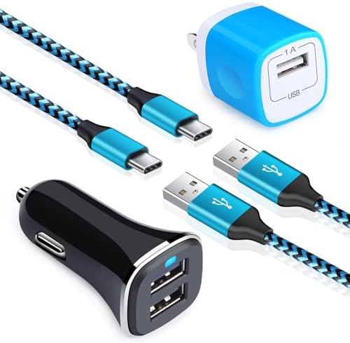 Rapid Charge Type C Car Charger Bundle – Dual USB 4.8 A Adapter with 2 x 6 ft Fast Charging Cables for Samsung Galaxy A Series & Note – Ultimate On-the-Go Power Solution with Enhanced Compatibility and Dual Device Charging Efficiency