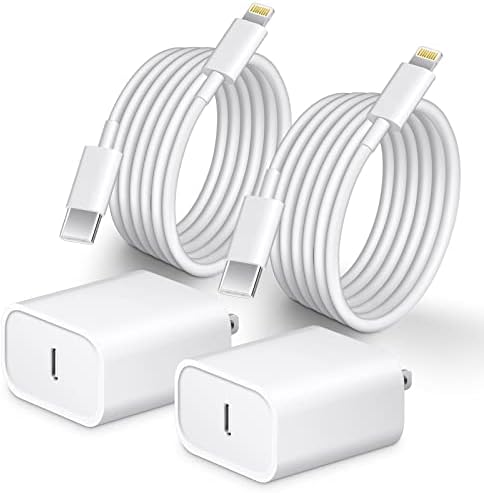 Ultimate Fast Charging Solution for i Phone: MFi Certified 10 FT Type C Charger 2-Pack with 20 W USB-C Power Adapter – Optimal Compatibility for i Phone 14, 13, 12, 11, XS, XR, X & 8 Plus – Experience Unmatched Speed and Durability for All Your Charging Needs