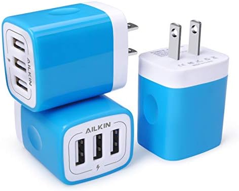 High-Speed 3-Pack Multi-Port Wall Charger – 3.1 A USB Adapter for i Phone 15/14/13/12/11 Pro Max, Samsung Note 20/S22/S21/S20, Kindle Fire – Fast, Safe, and Universal Charging Solution for All USB Devices