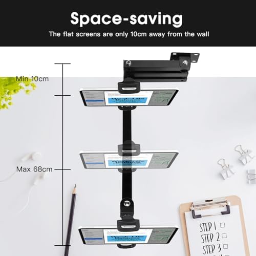 Versatile 360° Rotating Tablet Wall Mount Holder for Devices 4-12.9 Inches – Ideal i Pad Pro, Air, Mini & Samsung Galaxy Compatibility for Seamless Home & Office Use – Hands-Free Solution for Cooking, Video Calls, and Workouts – Stylish & Durable Design for Enhanced Productivity