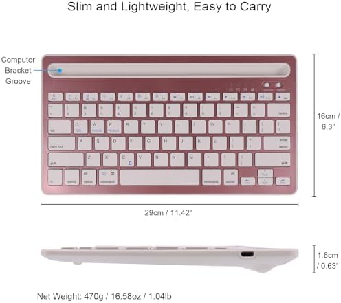 Elevate Your Typing Experience with the CHUYI Wireless Bluetooth Keyboard – Slim, Portable, and Multi-Device Compatible for i Pad, Tablet, and PC – Rechargeable with Quiet Keys and Integrated Stand Slot for Effortless Productivity