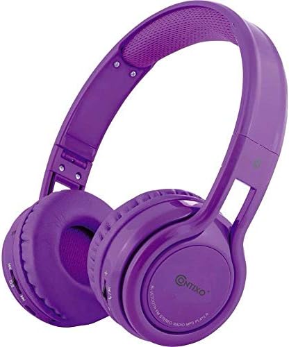Vibrant Contixo KB-2600 Kids Bluetooth Headphones – Safe 85 d B Volume Limiting Over-Ear Design with Built-in Mic, FM Radio & Micro SD Slot – Portable Foldable Fun in Eye-Catching Green & Orange for Ultimate Audio Adventure