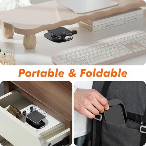 Cell Phone Stand, Fully Adjustable Foldable Desktop Phone Holder, 360 Degree Rotating Desktop Phone Stand for Recording Compatible with iPhone 16 15 14 13 12 Pro Xs Max Xr All Phones, Blue – Enhanced Compatibility and Speed