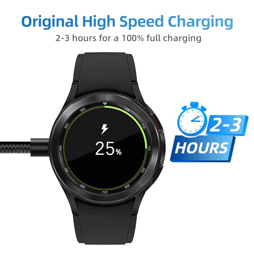 Maximize Your Samsung Galaxy Watch Charging Potential: Premium Dual Pack USB-C Fast Charger with 3.3 FT Durable Nylon Cable & Resilient Metal Housing – Tailored for Galaxy Watch Series 7, Ultra, 6, 6 Classic, 5 & 5 Pro – The Ultimate Smartwatch Charging Accessory for Speed and Dependability