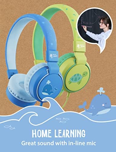 Planet Buddies Eco-Friendly Pink Owl Headphones for Kids – Safe Wired Earphones with 85 d B Volume Limiter, Compact Foldable Design for School & Travel, Hands-Free Microphone for Engaging Learning, Ultra-Lightweight Comfort for Young Ears