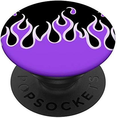 Flames Purple Black 90’s E-Girl EBoy PopSockets PopGrip: Swappable Grip for Phones & Tablets – Enhanced Compatibility and Speed
