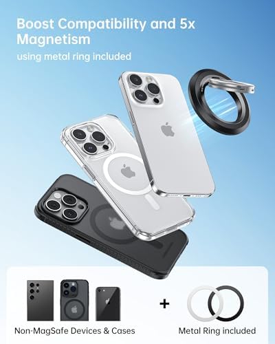 Syncwire Magnetic Phone Ring Holder – Titanium Alloy Kickstand for i Phone 12-16 Pro Max & Compatible Android Devices – Ergonomic Design, Enhanced Mag Safe Stability, Lightweight Grip for Ultimate Hands-Free Convenience