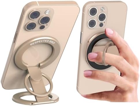 Transform Your Mobile Experience with the RESPECTED BRO Dual Ring Magnetic Phone Holder – Premium Hands-Free Stand for i Phone 16/15/14/13/12, Ideal for Versatile Use in Office, Gym, and Kitchen on Metal Surfaces, Stylish Black Design for Superior Grip and Stability