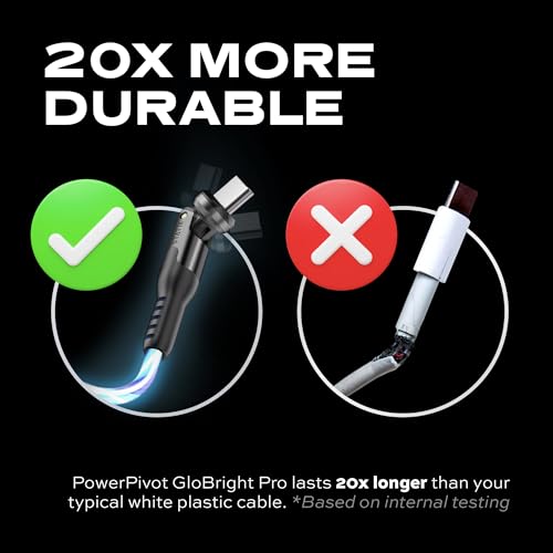 Statik Power Pivot 12 W USB-C Cable – 6 FT Right-Angle Design with 360-Degree Rotating Head for Seamless Charging & Data Transfer, Ideal for Home & Office Setup, Compatible with Smartphones, Tablets, and Laptops, Premium Durability & Flexibility for Enhanced Convenience and Performance