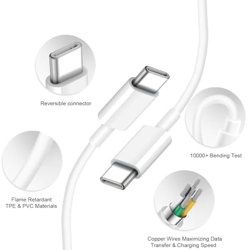Ultra-Fast Charging Pack: 3 x 20 W USB-C Wall Chargers & 6 FT MFi Certified Cables for i Phone 16/15 Series – Compatible with i Pad Pro & Air Pods, Perfect for Home & Travel Use