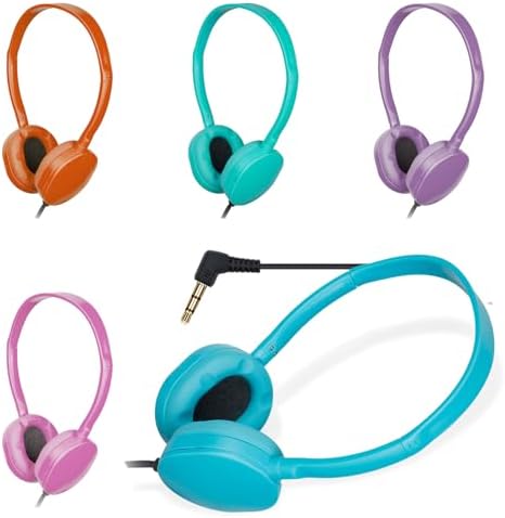 Classroom Essential 30-Pack Multi-Color Headphones: Durable, Comfortable, and Versatile Earphones for Students, Teens, and Adults – Perfect for Learning, Group Activities, and Enhanced Device Compatibility