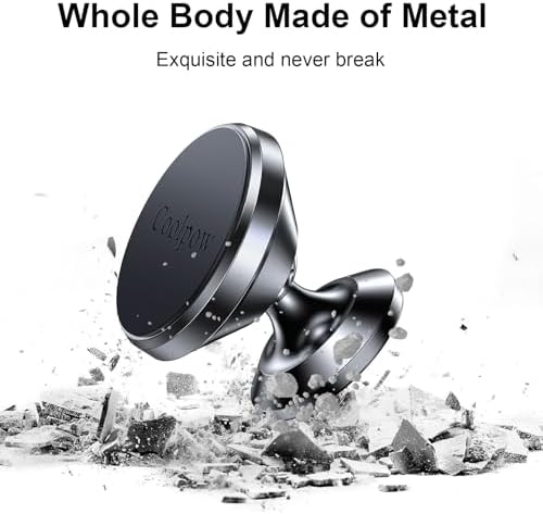 Introducing the Coolpow Magnetic Car Phone Holder – 2-Pack | Ultra-Strong Magnet for Secure Smartphone Mounting | 360-Degree Rotatable Dash Accessory for i Phone & Samsung | Includes 4 Versatile Metal Plates for Universal Compatibility | Effortless Installation for Safer Driving Experience | Enhance Your Car’s Interior with Sleek Design and Reliable Functionality | Ideal for Navigation, Hands-Free Calls, and Music Streaming | Elevate Your Automotive Accessories for Maximum Convenience and Safety on the Road