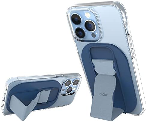 Mag Safe-Enhanced CLCKR Phone Grip & Stand – Adjustable Magnetic Holder for i Phone 15, 14, 13, 12 Models – Strong 3500 Gauss Magnet for Secure Use – Slim, Portable Design for Easy Travel – Versatile Ring Grip with Adjustable Finger Strap for Optimal Viewing Angles – No Residue, Effortless Wireless Charging Compatibility – Ideal for Everyday Convenience in Blue