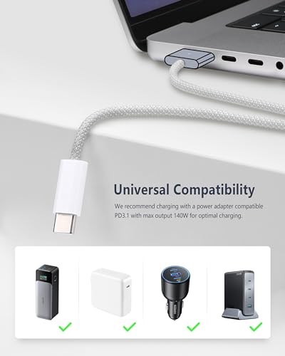 Magnetic USB-C Charging Cable (2 m) – Midnight Blue – Fast 3-in-1 Charge for Mac Book Air & Pro – Effortless Magnetic Connection, Durable Design for Ultimate Convenience – Perfect for Home & Office Use