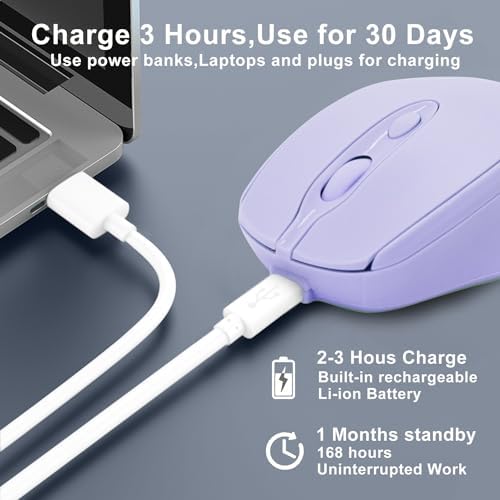 Sleek Silent Rechargeable Wireless Mouse – Ergonomic Light Green Design for Laptop, i Pad, Mac Book, Surface Pro, and More – Perfect for Travel and Everyday Use with Dual Mode Bluetooth Compatibility