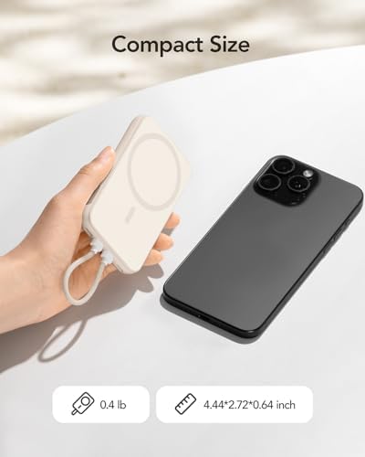 Charmast 10000 m Ah Slim Power Bank – 20 W Fast Charging Portable Charger with Removable Cable for i Phone & Android – Lightweight Hand-Free Battery Pack with Digital Display for Effortless Travel Convenience