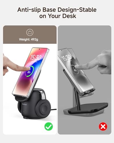 Revolutionary 3-in-1 Wireless Charger for Samsung Galaxy Devices – Ultra-Fast Charging Station for S25/S24/S23/S22/Z Flip7/Fold7, Galaxy Watch 7/Ultra/6/5, and Galaxy Buds 3/Pro – Streamlined Power Solution with Enhanced Compatibility and Sleek Design for Effortless Device Management