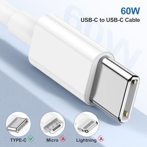 Ultra-Fast USB C to C Charging Cable Set for i Phone 15, i Pad Pro, and Mac Book – 3-Pack Bundle with 60 W Power Delivery, 6 ft & 10 ft Lengths – Superior Compatibility for All USB-C Devices, Durable & Tangle-Free Design for Ultimate Convenience