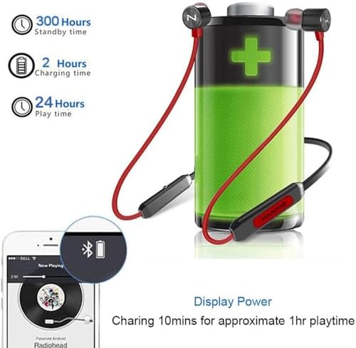 NANAMI Bluetooth Sports Earbuds – Premium Wireless Neckband Headphones with Hi-Fi Deep Bass, IPX7 Waterproof Protection, and 24-Hour Playtime for Gym and Running – Advanced Bluetooth 5.3 Connectivity with Built-in Mic for Seamless Calls and Voice Control