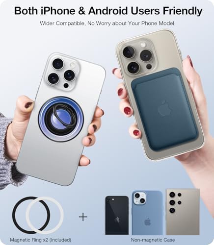 Transform Your Mobile Experience with the TORRAS 360° Fidget Spinner Magnetic Phone Grip Ring Holder – Ultimate Kickstand & Secure Grip for i Phone 16/15/14/13/12 Pro/Max, Samsung Galaxy, & Google Devices, Chic Purple Design, Enhanced Compatibility for Effortless Use