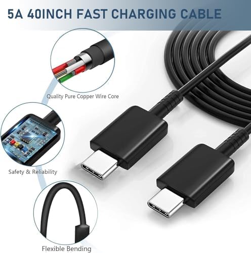 Dual 45 W USB-C Fast Charger Set for Samsung Devices – Super Speed Charging for Galaxy S23 Ultra/S23/S22/Note 20 & More – Optimal Power Delivery with PPS Technology – Ideal for Home, Office & Travel