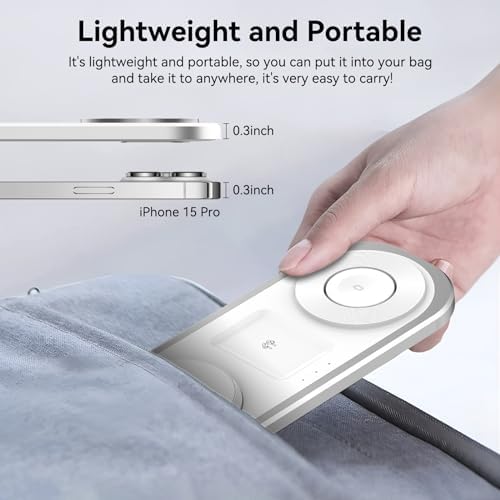 Ultimate 3-in-1 Wireless Charging Station for Apple Devices – Foldable & Portable Charger for i Phone 16/15/14/13/12 Series, Apple Watch Ultra/SE/6/5/4/3/2/1, and Air Pods Pro/2/3/4 – Fast, Efficient, and Travel-Friendly Design for Seamless Power Solutions