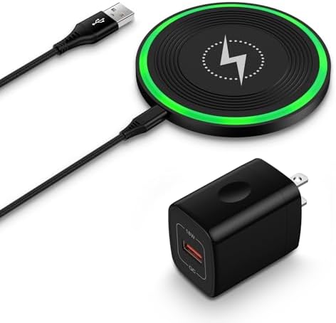 Revolutionary 15 W Fast Wireless Charger Pad for Motorola Edge, Razr 2025/2024, Moto G Stylus/Power 2024, and Galaxy S24/S23/S22 – Ultimate Convenience with QC Adapter for Rapid Charging Efficiency and Superior Device Compatibility