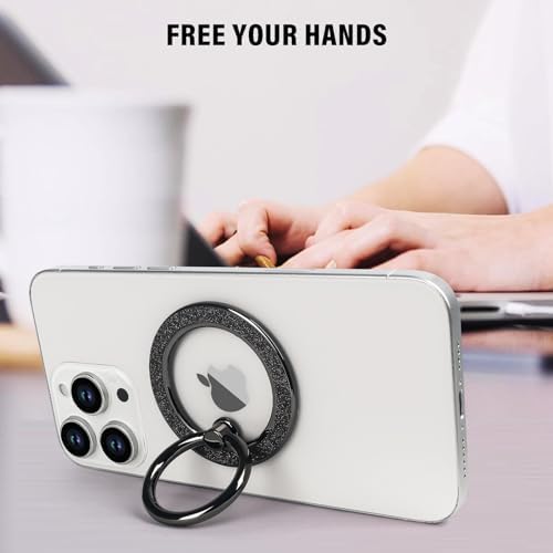 Glamorous Guppy Magnetic Phone Ring Holder – 360° Rotating Glitter Grip for i Phone 12-16 Pro Max – Stylish Mag Safe-Compatible Accessory for Enhanced One-Handed Control – Elevate Your Mobile Experience with Secure Stability and Chic Design