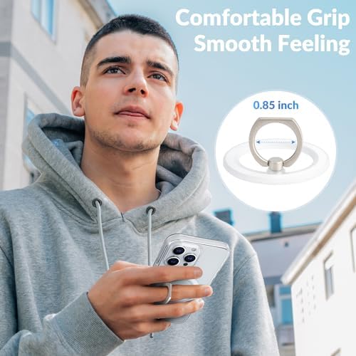 Revolutionary Magnetic Phone Ring Holder for i Phone 12-16 – Enhanced Grip and 360° Flexibility – Black Translucent – Perfect for Mag Safe Cases and Wireless Charging Compatibility – Effortless One-Handed Texting, Hands-Free Video Watching, and Selfie Capturing – Ultimate Stability with Powerful Magnets – Ideal for Everyday Use and On-the-Go Convenience – Transform Your Smartphone Experience with Enhanced Control and Style – Not Suitable for Non-Mag Safe Cases – Elevate Your Mobile Accessory Game Today!