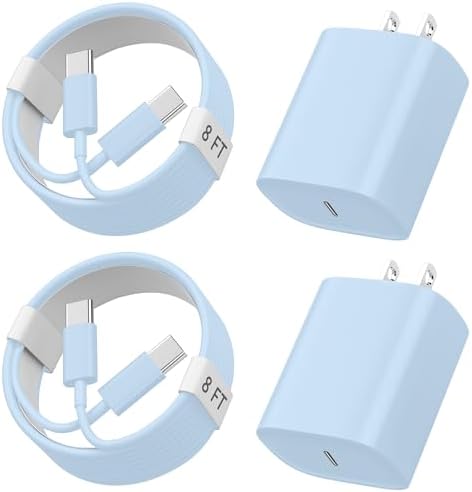 Ultimate 10 FT USB-C Fast Charging Kit for i Phone 16 and 15 – 20 W Power Adapter & Extra Long Cord for Rapid Charging of i Pads and Android Devices – Enhanced Compatibility and Durability for Everyday Use