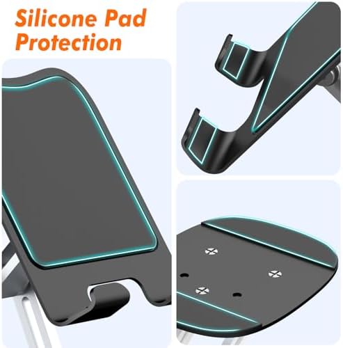 Cell Phone Stand, Fully Adjustable Foldable Desktop Phone Holder, 360 Degree Rotating Desktop Phone Stand for Recording Compatible with iPhone 16 15 14 13 12 Pro Xs Max Xr All Phones, Blue – Enhanced Compatibility and Speed