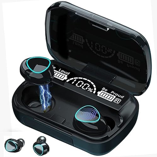 Premium Bluetooth V5.3 Wireless Earbuds – 60 Hours Playback with Deep Bass Sound, IPX7 Waterproof Design, LED Power Display & Built-in Mic – Perfect for Music, Gaming, and Calls on All Devices