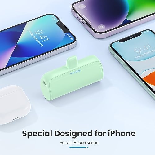 Ultra-Compact 5200 m Ah Power Bank for i Phone – PD Fast Charging Mini Portable Charger with Enhanced Compatibility for i Phone Models 14/13/12/11/XS/XR/X/8/7/6/6 s – Essential On-the-Go Battery Backup for Busy Lifestyles