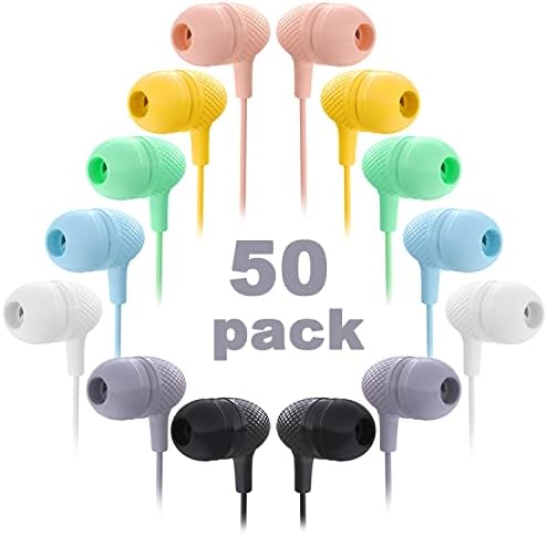 Bulk School Earbuds Headphones – 100 Pack HY400 Black – Premium Quality Audio for Classroom Learning – Comfortable & Durable Earphones for Kids, Teens, and Adults – Versatile Compatibility for Enhanced Educational Engagement