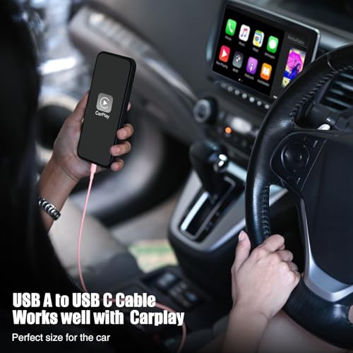 6 FT USB A to USB C Carplay Charging Cable – 3-Pack for i Phone 15/16, i Pad Pro/Air/Mini, Samsung Galaxy S25/S24/S23, and Mac Book – Fast Charging & High-Speed Data Transfer for Enhanced Compatibility on the Go