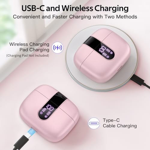 TAGRY True Wireless Bluetooth Earbuds – 60 Hours Playback with LED Battery Display, IPX5 Waterproof, Wireless Charging Case – Perfect for Sports, TV, Smartphones, and Laptops – Superior Sound Quality and Comfort for Active Lifestyles