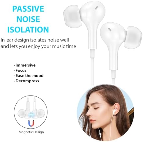 USB C Earbuds with Deep Bass & Noise Cancellation: Premium Headphones for i Phone, Galaxy, and Pixel with Voice Modulation for Karaoke Fun – Crystal-Clear Calls & Portable Case for Ultimate Sound Experience