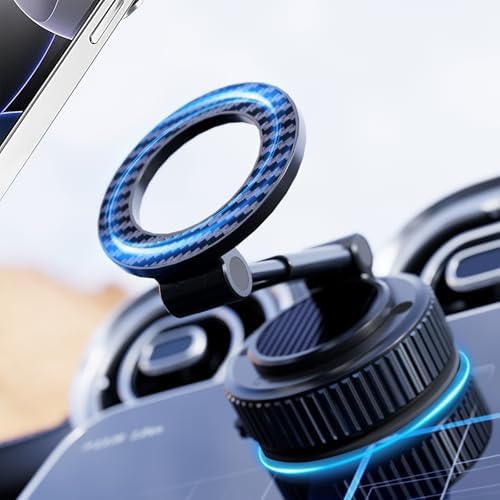 Revolutionary 360° Rotatable Magnetic Phone Holder for Cars – Ultra-Strong Suction Cup Mount Ideal for i Phone & Android – Portable Hands-Free Stand for Effortless Navigation and Multi-Use Convenience in Vehicles and Beyond