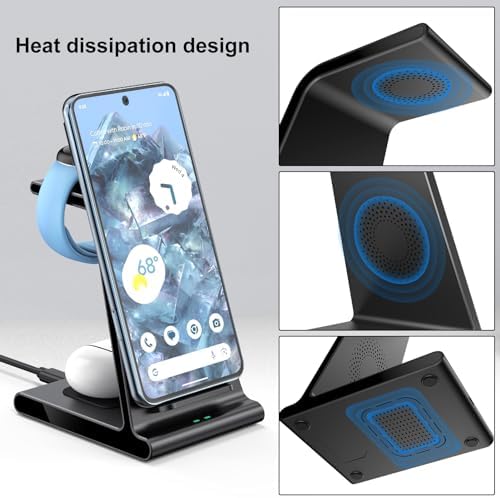 Multi-Device Wireless Charging Hub for Pixel Watch 2/3 & Fitbit Versa 4/Sense 2 – Fast, Cordless Power Solution for Google Pixel 9 Series & Pixel Buds Pro 2/Pro – Sleek Design, No Adapter Required!