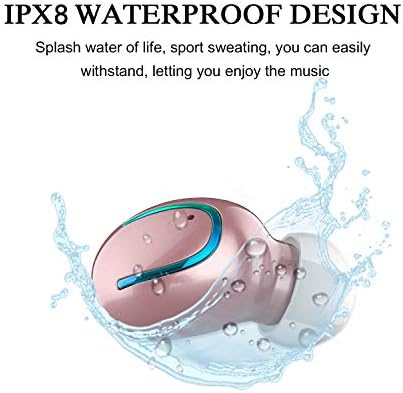 Sleek Rose Gold Mini Wireless Earbuds – Bluetooth 5.0 TWS Headphones with IPX7 Waterproof Rating, Hi-Fi Stereo Sound & Compact Charging Case for Seamless Audio on i Phone, Samsung & Android Devices – Perfect for Sports & Daily Use