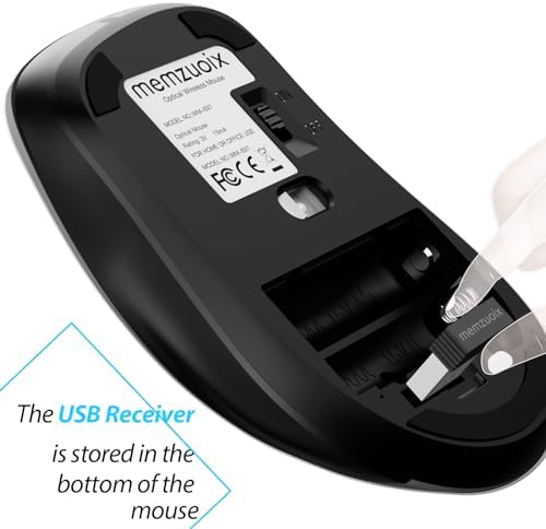 Upgrade Your Workflow with the Memzuoix 2.4 G Wireless Mouse – Ergonomic and Portable 1400 DPI USB Mouse for Laptop, PC & Desktop | 5 Customizable Buttons for Ultimate Control | Ideal for Professionals and Casual Users Alike
