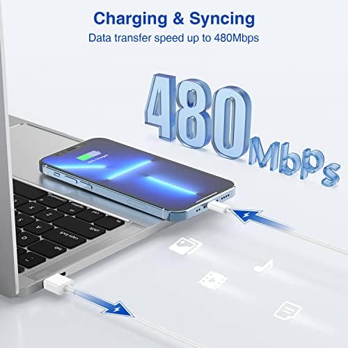 Ultra-Fast Dual Port USB Wall Charger with 10-Foot Lightning Cable – Apple MFi Certified i Phone Charging Solution, Perfect for i Phone 12/11/XR/Xs/8/7/6/SE/i Pad – Compact & Efficient Power Delivery for Home and Travel