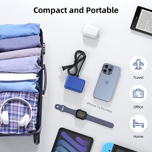 Ultimate 125 W USB-C Multi-Device Charging Station: 6-Port Fast Charger with Ga N Technology for i Phone, i Pad, Apple Watch, Galaxy S23 & More – Compact Power Hub for Home & Office Efficiency