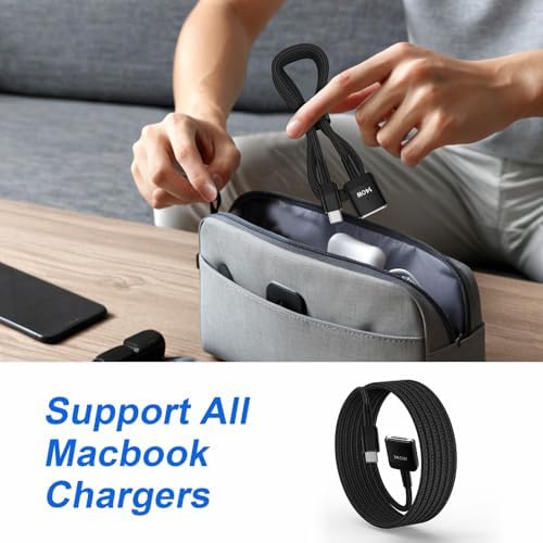 Revolutionize Your Charging Routine with the 6 FT USB-C to Magnetic 3 Cable – Optimal Compatibility for Mac Book Air & Pro Models (2021-2025) – 140 W Fast Charger with Durable Magnetic Connection, Ideal for Seamless Power and Flexibility