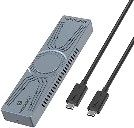 WAVLINK 40 Gbps NVMe M.2 Enclosure for Thunderbolt 4/3 & USB 4 – High-Speed SSD Storage Solution for Mac & Windows, Compatible with M Key/B+M Key 2280 SSDs, Includes Heatsink for Optimal Cooling & 50 cm Cable, Supports Up to 4 TB Capacity for Efficient Data Management